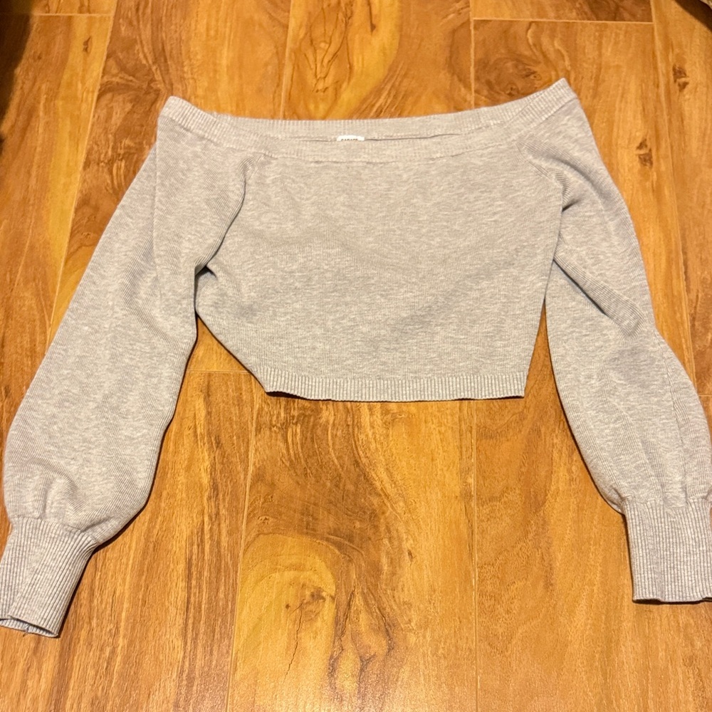 Garage Gray Off-Shoulder Top